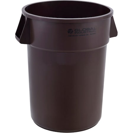 Global Industrial Plastic Trash Can, 44 Gallon, Brown 240462BN